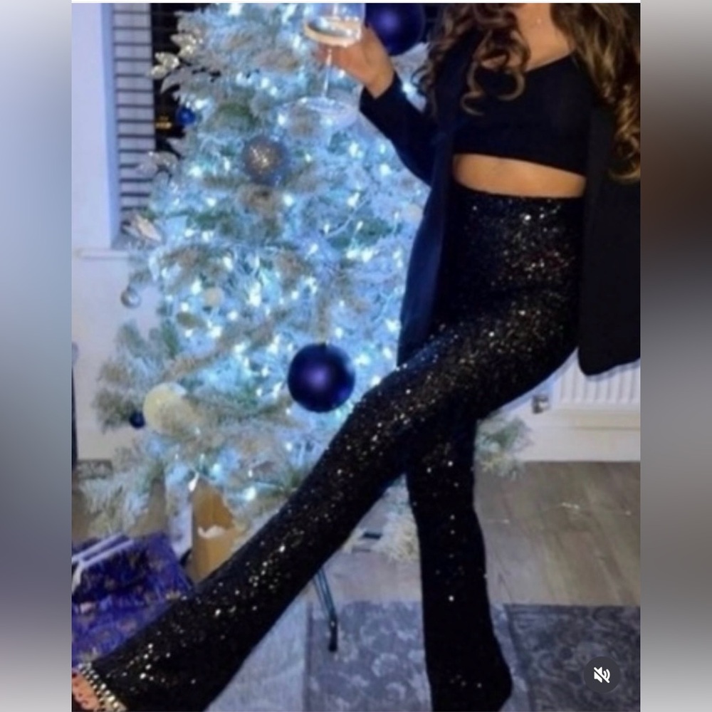 Black Sequin Pants